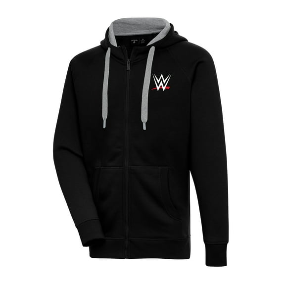 Men's Antigua Black WWE Victory Full-Zip Hoodie