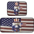 thumbnail image 3 of SKYSONIC Wooden Nutcracker Figurine Dressed As Uncle Sam Holding American Flag with American Flag Kitchen Mats and Rugs Floor Runner Area Rug Washable Carpetay 20"x28", 3 of 7