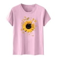 thumbnail image 4 of Xdegoge T Shirts for Women Graphic Under 10 Short Sleeve Crewneck Shirts Floral Summer Casual Tops Tunic Loose Fit Tees Soft Comfy Blouses Previous Orders Past Orders At, 4 of 5
