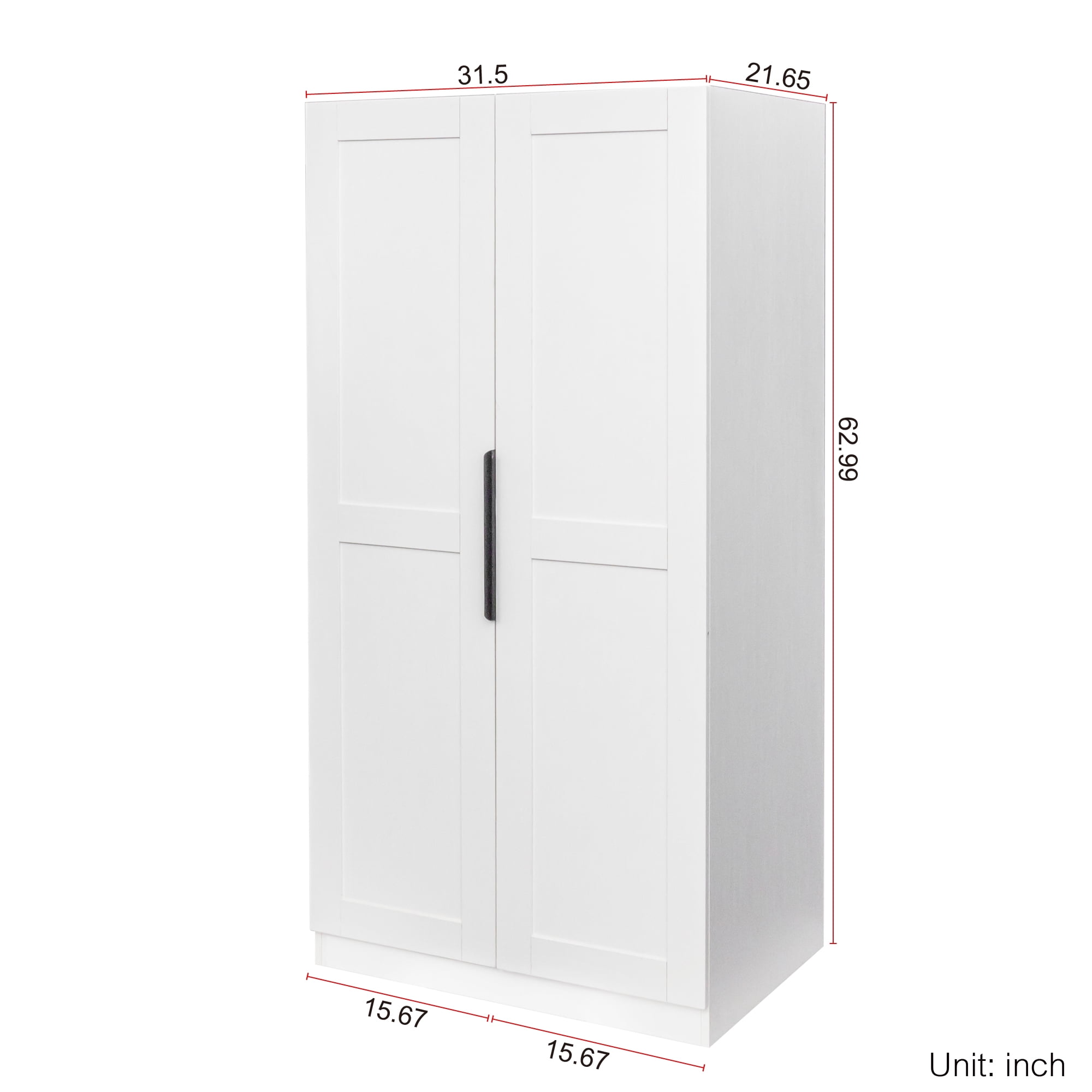 Leumius 63" Tall Kitchen Pantry Cabinet,Freestanding Buffet Cupboards Sideboard with Doors & Shelves,Kitchen Pantry Storage Cabinet for Kitchen,Living Room,White
