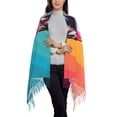 thumbnail image 2 of Honeii Rainbow Bulldog Sunglasses Print Scarf Oversized Scarf Tassel Fall Winter Thick Scarf Warm Shawl Women,Women's Scarves & Wraps, 2 of 8