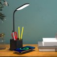 thumbnail image 6 of Desk Lamp for Home Office, LED Desk Light with USB C+A Charging Ports, Wireless Charger, 15W Stepless Dimming Reading Light Timer, Touch Bedside Table Lamp for College Dorm Room, 6 of 6