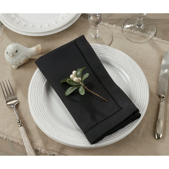 Saro Lifestyle Hemstitched Border Table Napkin (Set of 4)