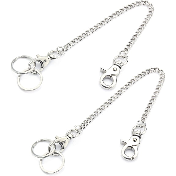 Keychain,2 Pack Heavy Duty Pocket Keychain with Lobster Clasp and 2 Keyrings for Keys and Wallets