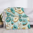 thumbnail image 4 of Throw Blanket for Couch, Blue White Donut Print Super Soft Fuzzy Comfy Warm Throw Blanket, Cuteness Lightweight Cozy Plush Flannel Blanket & Throws for Sofa and Bed All Season, 4 of 5