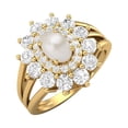 thumbnail image 2 of Mooneye 4.03 Ctw Oval Pearl 925 Sterling Silver Gold Vermeil Women Valentines Day Gift Ring, 2 of 4