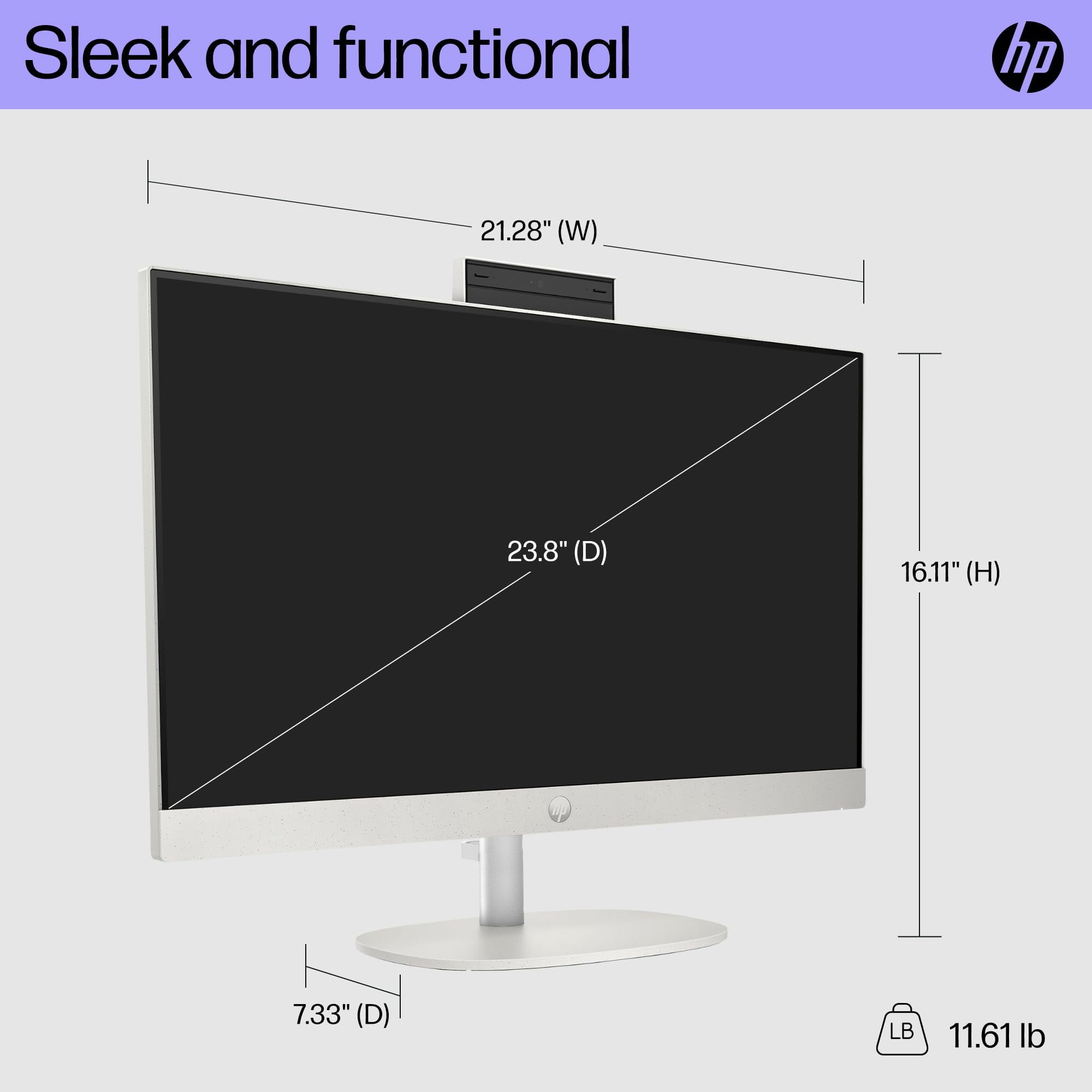 HP 24-cr0010 - All-in-one Athlon Silver 7120U / up to 3.5 GHz - RAM 8 GB - SSD 256 GB - NVMe - Win 11 Home - monitor: LED 23.8" 1920 x 1080 (Full HD) - shell white