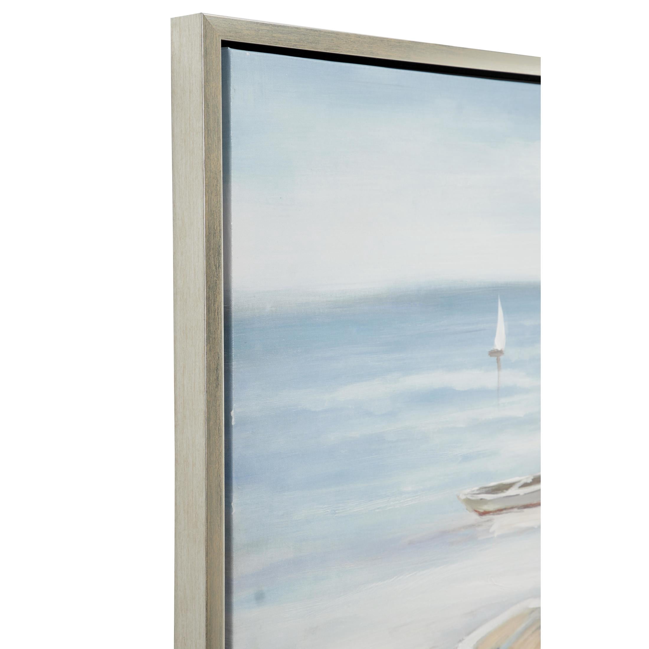 47" x 36" Sail Boat Framed Wall Art with Silver Frame, by DecMode