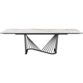 thumbnail image 1 of Table à Manger en Céramique en Verre Blanc de 71 X 35 X 30 Po, 1 of 1