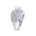 thumbnail image 5 of 3.35 CT Round Cut Simulated White Diamond Cluster Engagement Ring In 14K White Gold Plated 925 Sterling Silver (Color: White, Clarity: VVS1-VVS2, 3.35 Cttw) -8, 5 of 8