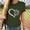 Army Green16, variant on Casual Polyester T-Shirt for Women, Short Sleeve with Novelty Graphic Print,S,Black14,Printed