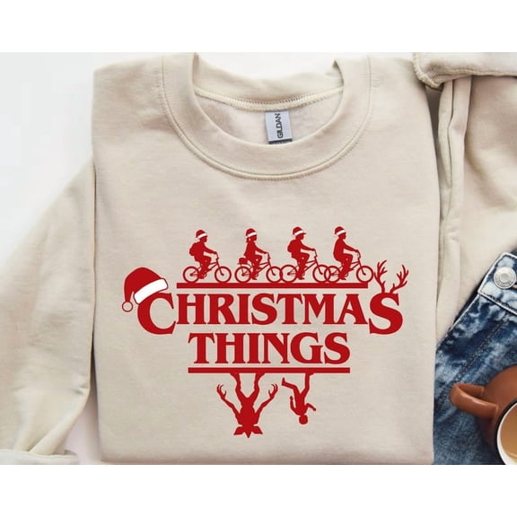 Stranger Christmas Sweatshirt, Merry Upside Down Xmas Sweatshirt - Sizes S-5XL ,Art Print JSC