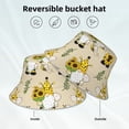thumbnail image 2 of Fotbe Gnomes Bees And Sunflowers Sombrero Tipo Pescador con Estampado – Sombrero de Sol de Algodón de Moda para Playa, Golf, Pesca, 2 of 6