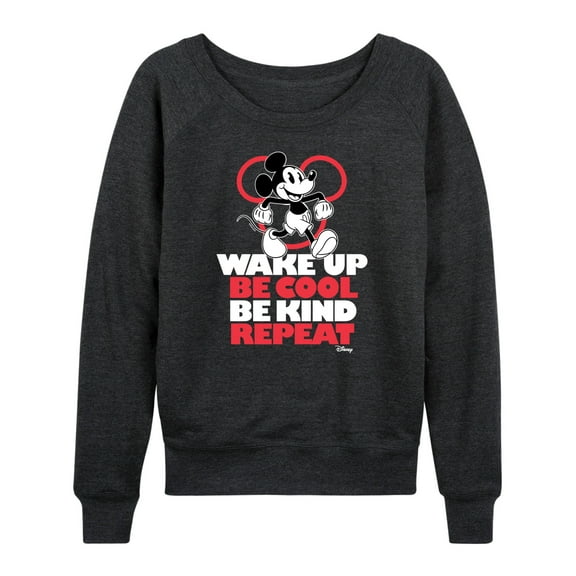 Disney - Mickey Mouse - Wake Up, Be Cool, Be Kind, Repeat - Women's Lightweight French Terry Long Sleeve Shirt