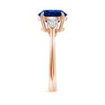 thumbnail image 3 of ANGARA Lab Grown 3.75 Ct Blue Sapphire & Diamond Engagement Ring for Women in 14K Rose Gold (Size-9mm) | September Birthstone, Anniversary, Jewelry Gift for Women | Lab-Grown Blue Sapphire Ring, 3 of 8