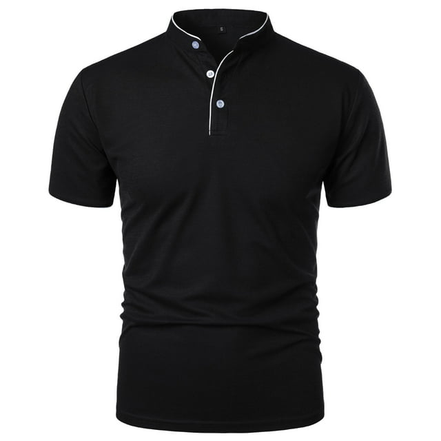 Male Spring And Summer Breathable Short Sleeve T Shirt Solid Color Button Lapel Pocket Bottoming Shirt Man Shirt Heat Transfer Paper for T Shirts Shirt for Men Short Sleeve Journey T Shirt Designer T