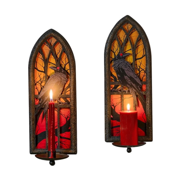 Juego de 2 Apliques de Pared para Velas de Hierro Gótico AimtoHome