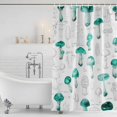 thumbnail image 3 of Teal Mushroom Shower Curtain, Waterproof Shower Curtains for Bathroom, Vintage Botanical Autumn Farmhouse Washable Fabric Bathtub Curtain Set Bath Decor with 12 Hooks Standard 72"x72", 3 of 8