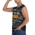 thumbnail image 3 of Lsque Travel Print Men's Cotton Blend Sleeveless Muscle Shirts (S-3XL)- Moisture Wicking, Odor Protection, UPF 30+,Small, 3 of 8