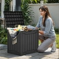 thumbnail image 3 of Uforic 31 Gallon Outdoor Resin Deck Box, Waterproof Storage Box, Lockable, Black, 3 of 9