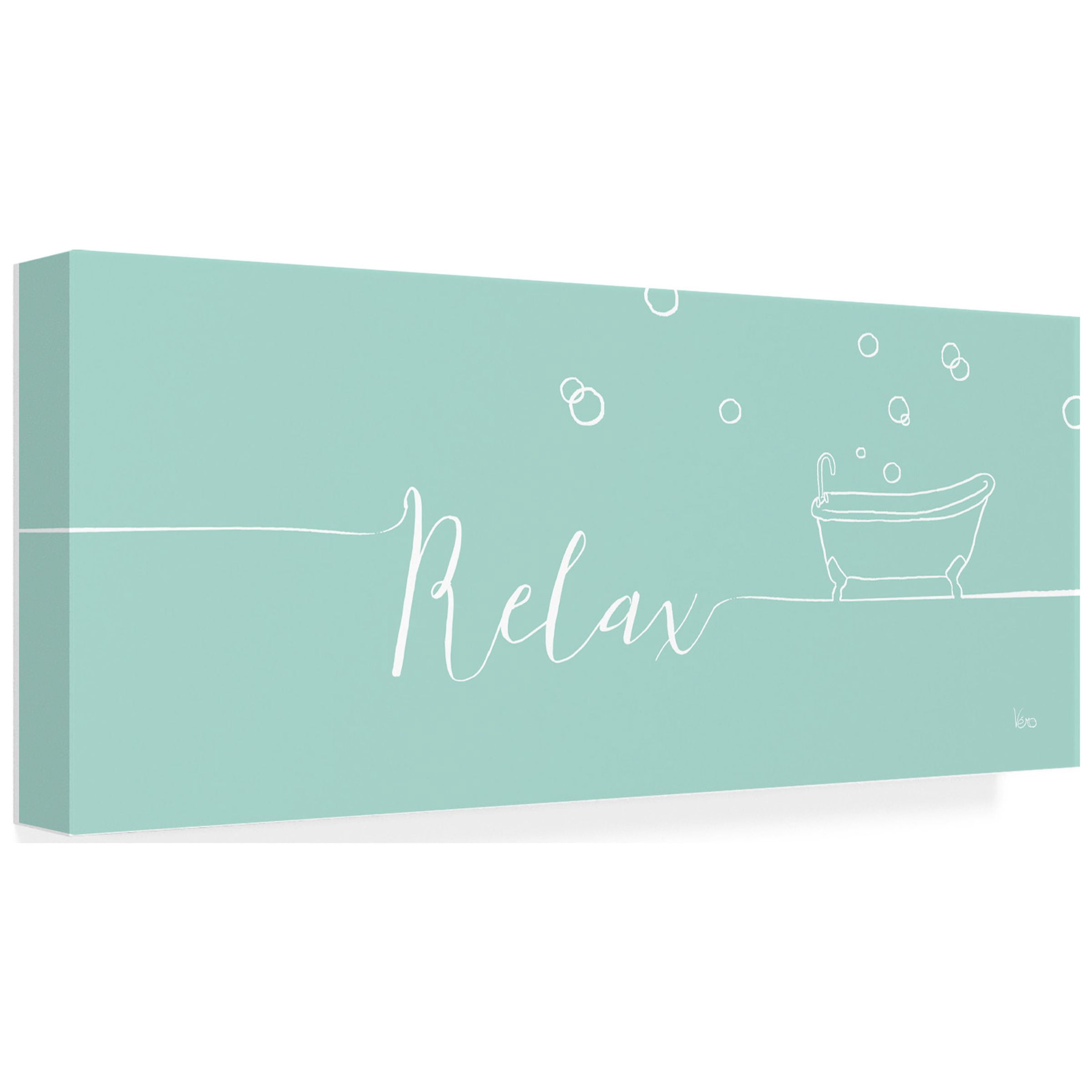 Veronique Charron 'Underline Bath I Teal' Canvas Art