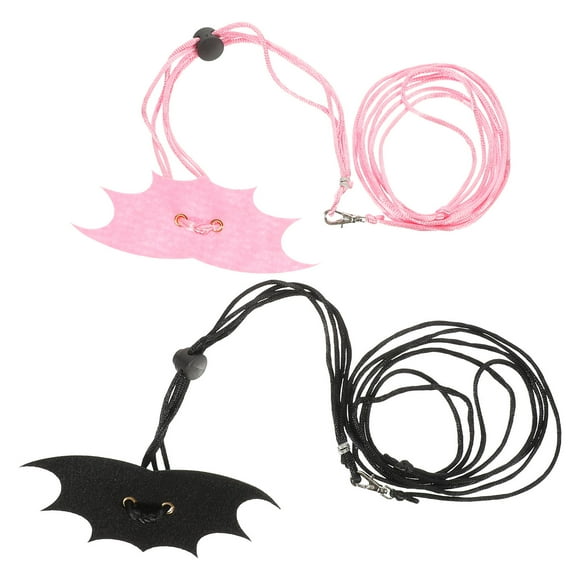 Minkissy 2 Sets Bearded Dragon Leash Adjustable Reptile Harness Suede Black Pet Owners