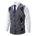 thumbnail image 5 of Mens Sweaterautumn and Winter Fashion Casual Printed Pocket Knitted Wool Cardigan Vest Sweater Vest, 5 of 6