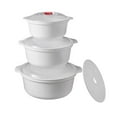 thumbnail image 3 of Juego de 3 tazones para microondas con tapa, ideales para sopa, cereales y otros alimentos. Incluyen una rejilla para cocinar al , perfecta para, 3 of 8
