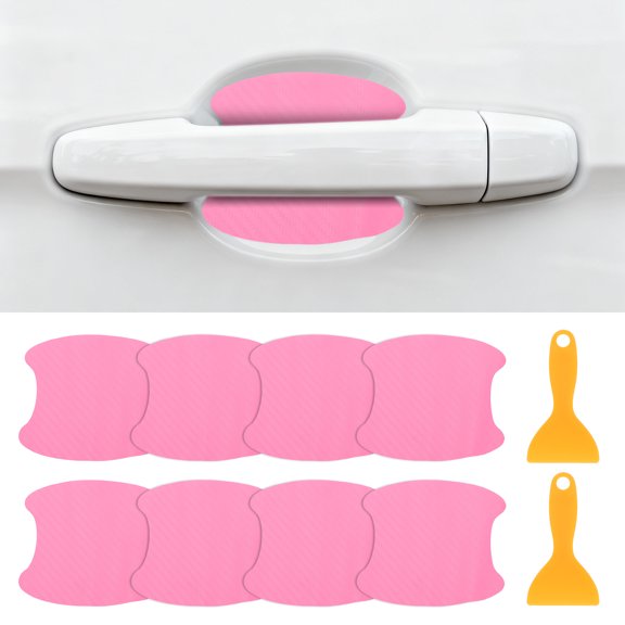 8Pcs Car Door Handle Sticker 2.68" x 3.35" Car Door Cup Protector, Pink