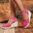 thumbnail image 2 of YLYL Women's Espadrilles Sandals Ankle Strap Buckle Closed Toe Platform Wedge Heel Summer Sandals, 2 of 9