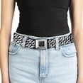 thumbnail image 5 of Buckle-Down Belt, Seatbelt Buckle Belt, Houndstooth Star Black White, 30 to 44 Inches, 5 of 9