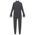 thumbnail image 6 of YONGHS Mens Spandex Open Face Zentai Suit Costume Back Zipper Unitard Full Cover Jumpsuit Bodysuit Charcoal Grey 170, 6 of 7