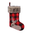 thumbnail image 5 of Christmas Stockings - 4 Pack 18" Big Christmas Stocking Stuffers Snowflake Santa Snowman Reindeer Burlap Plaid Socks with Plush Cuff Gift Candy Socks for Family Holiday Christmas Party Decorations, 5 of 8