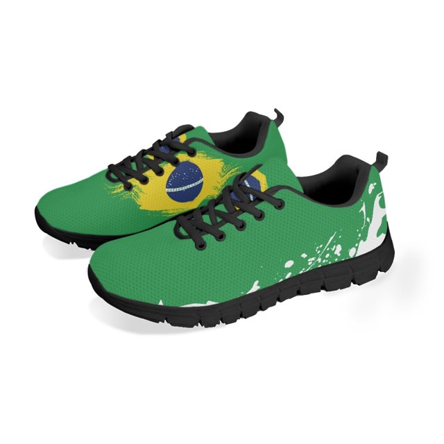 Zapatillas deportivas de moda con bandera brasileña patriótica para hombre y mujer, informales, transpirables y ligeras, con estampado 3D
