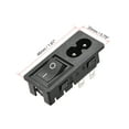 thumbnail image 3 of C8-8 Panel Mount Plug Adapter AC 250V 2.5A 2 Pins 1.5mm Buckle IEC Inlet Plug Power Socket w 3P ON-OFF Switch 2pcs, 3 of 4