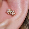 thumbnail image 4 of White Moonstone Double Flower Flat Back Piercing Stud, 4 of 8