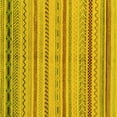 thumbnail image 1 of Ahgly Company Machine Washable Indoor Square Abstract Yellow Modern Area Rugs, 3' Square, 1 of 4