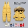 thumbnail image 2 of Snowsuits Clothing Set Winter 2 Pieces Down Jacket Coat with Snow Dungarees Bib Trousers Ski Suit Clothing, 2 of 5