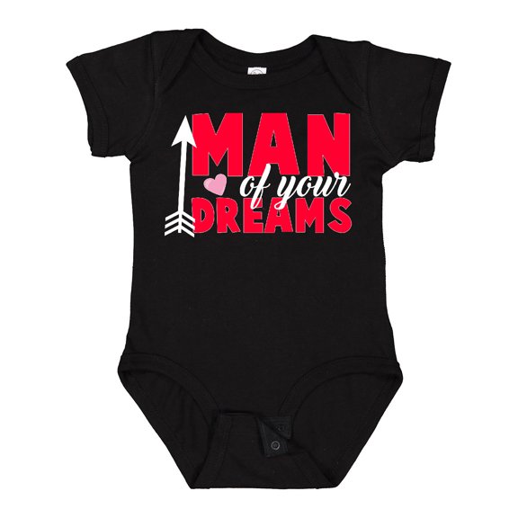 Inktastic Valentine's Day Man of Your Dreams with a Heart and Arrow Boys or Girls Baby Bodysuit