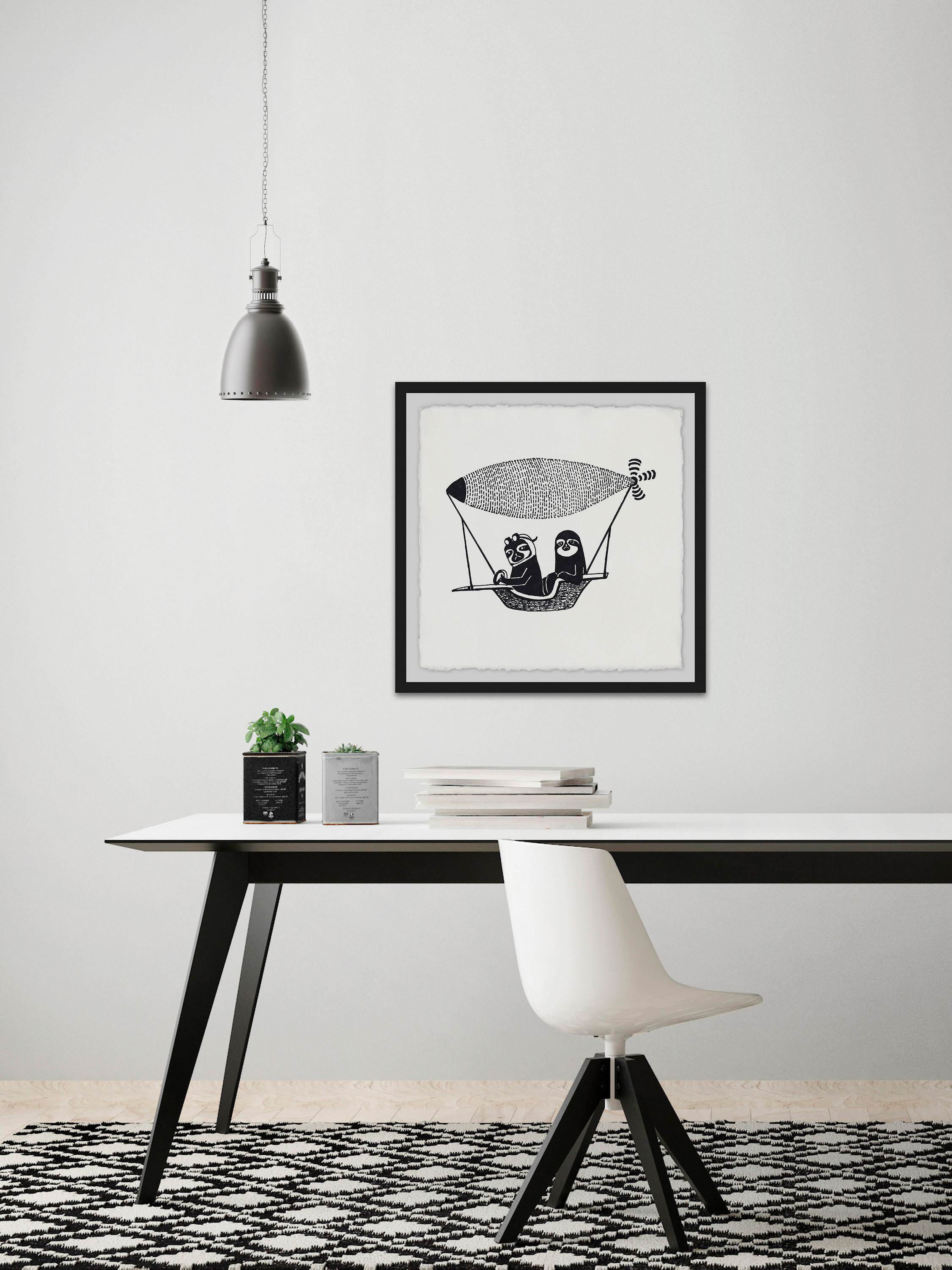 Sloth Flyers Framed Painting Print