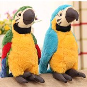 Peluche de perroquet ara Levenkeness, cadeaux de poupée de jouet en peluche oiseau vert pour les enfants 9,8"