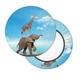 thumbnail image 3 of Round Bar Stool Seat Covers, Elephant Giraffe Overcomes Fear By Walking On High Rope Elastic Round Chair Cover Stool Seat Slipcover Bar Stool Cushions Round Pad for 12-14 inch, 3 of 7