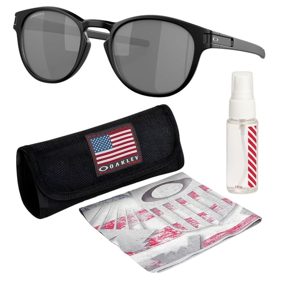 Oakley OO9265 Latch Oval Shaped Non-Polarized Sunglasses for Men - Includes Official Eyewear Kit - Matte Black Frame with Prizm Black Lens