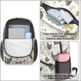 thumbnail image 4 of Rooster and Flower White Pattern 17" School Backpacks for Teens,Waterproof Oxford Fabric,S-Shape Padded Straps for School,Travel,Hiking,Camping, 4 of 6