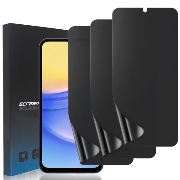 ZYQEEE 3 Pack Matte Privacy Screen Protector for Samsung Galaxy A15 4G/5G, Anti-Glare Anti Fingerprint Flexible TPU Protective Film, Smooth and Responsive Touch,Self-Healing [Not Glass]