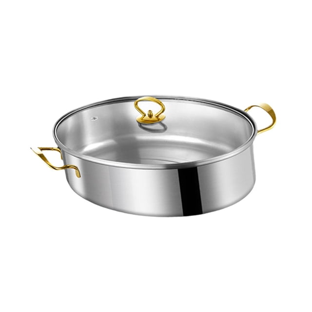 Hoja al de pescado utensilios de cocina ovalados fáciles de limpiar los gadgets de la cocina con cubierta sartén de asado de acero inoxidable Oro