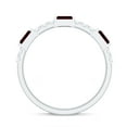 thumbnail image 2 of Rosec Jewels Real Garnet Half Eternity Ring with Diamond - AAA Quality - Baguette Garnet Ring - with Jewelry Box, 925 Sterling Silver, US 9.00, 2 of 8