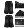 thumbnail image 5 of OYYN Girls Jean Shorts Baggy Wide Leg Cute Y2K Retro Washed Denim Shorts for Teen Girl Trendy Distressed Streetwear 13-16Y, 5 of 6