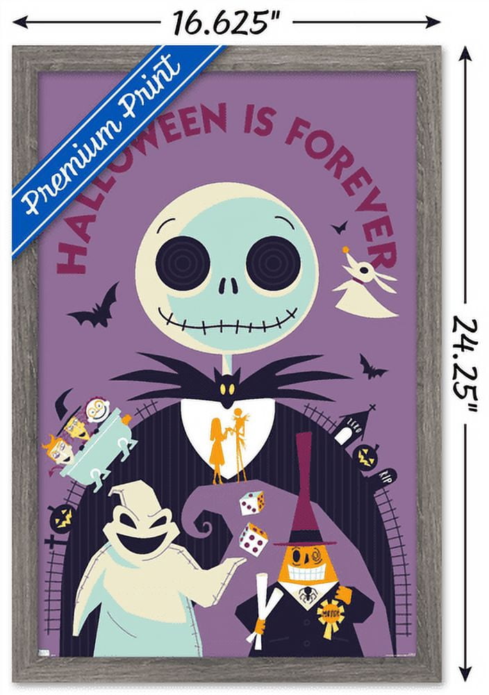 Disney Tim Burton's The Nightmare Before Christmas - Forever Wall Poster, 14.725" x 22.375", Framed