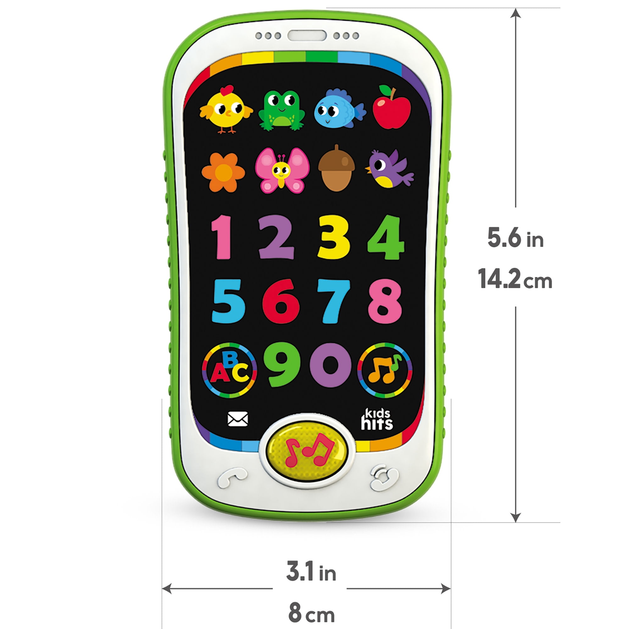 Kids Hits: Smart Phone - Counting Fun - Interactive Educational Toy, Games Teach ABCs & Numbers, Light-Up, Animal Sounds & Songs, Kids & Toddlers 2+